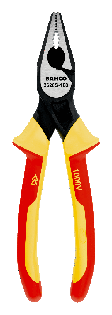 Bahco Yalıtımlı Çift Bileşenli Saplara Sahip Olan Fosfat Kaplamalı ERGO™ Kombine Penseler (180 mm)