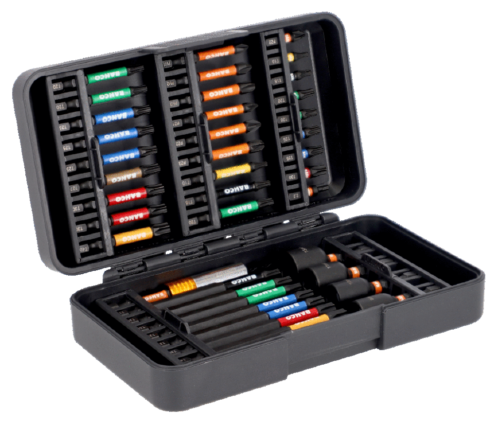 Bahco 1/4" Darbeli Burulma Uç Seti, Oluklu/ Phillips/Pozidriv/TORX®/Hex Başlı Vidalar için - 31 Adet