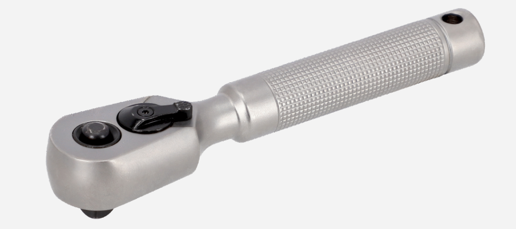 Bahco 1/4" Armut Başlı Kısa Ters Yöne Çevrilebilir Cırcır 60 diş metal sap 