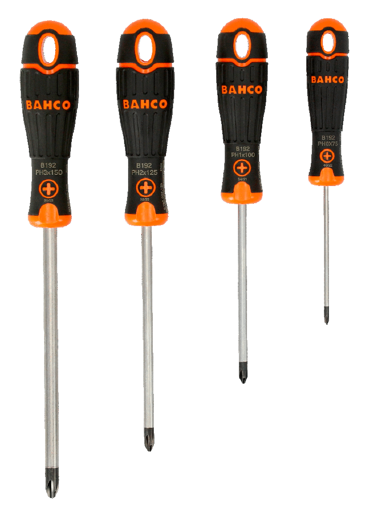 BahcoFit Kauçuk Saplı Yıldız Tornavida Seti - 4 Adet