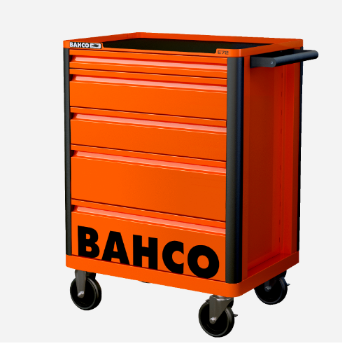 [1472K5] Bahco E72 takım arabası. 5 Çekmeceli takım arabası, koruyucu özel çekmece tamponlu