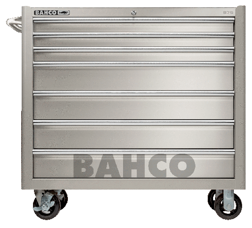 [1475KXL7SS] Bahco 7 Çekmeceli dayanıklı paslanmaz çelik takım arabası. İskelet, çekmeceler, sap ve ayrıca tekerlekler Paslanmaz Çelikten imal edilmiştir