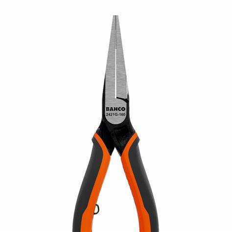 [2421 G-160] Bahco Kendiliğinden Açılan Çift Bileşenli Saplara Sahip Olan Fosfat Kaplamalı ERGO™ Uzun Düz Ağızlı Kargaburunlar (160 mm)