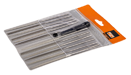 [2-472-16-1-0] Bahco 12'li saatçi eğe seti