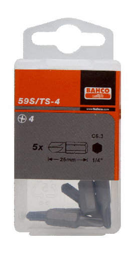 [59S/TS-4-5P] Standart Tornavida BitsTorq-Set® Metrik - 25 mm
