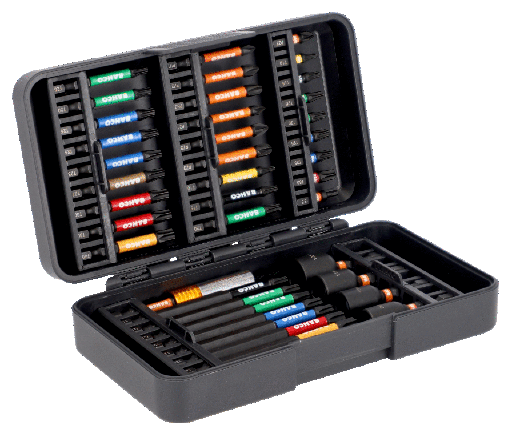 [66IM/40C-1] Bahco 1/4" Darbeli Burulma Uç Seti, Oluklu/ Phillips/Pozidriv/TORX®/Hex Başlı Vidalar için - 31 Adet