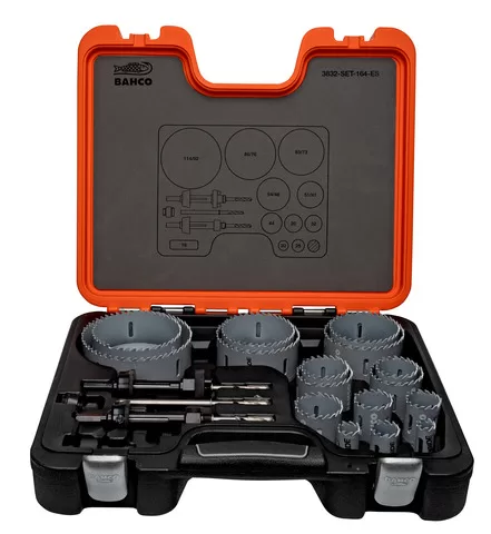 [3832-SET-164-ES] Paslanmaz Çelik için Karbür Uçlu Delik Açma Testere Setleri 16 mm-114 mm - 20 Adet