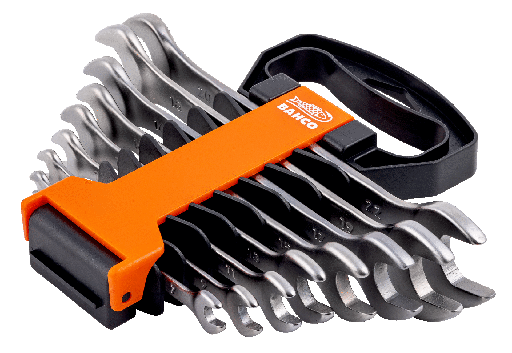 [6M/SH8] Bahco İki ağızlı anahtar seti, metrik. Plastik Tutacak içinde