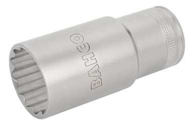 [7805DM-27] Bahco Uzun lokma, 1/2” kare şaft. Çift altıgen profil, metrik ölçü