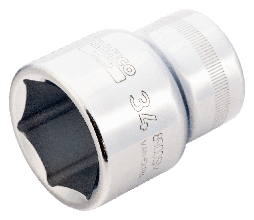 [8900SM-46] Standart uzun lokma,3/4'' kare şaft. Altıgen profil, metrik