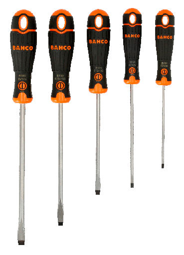 [B219.045] Bahco BahcoFit Kauçuk Saplı Oluklu Tornavida Seti - 5 Adet
