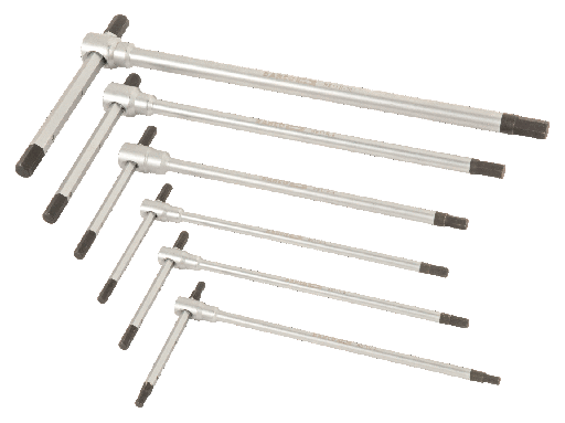 [BE1TH-S6] Bahco 2,5-3-4-5-6 & 8 mm Allen - Altıgen başlı vidalar için 6'lı T-Kol seti