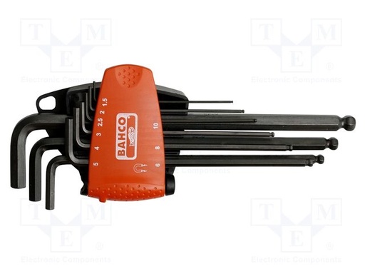 [BE-9688] Bahco Altıgen,topaç uçlu + mag. siyah, 9 parça