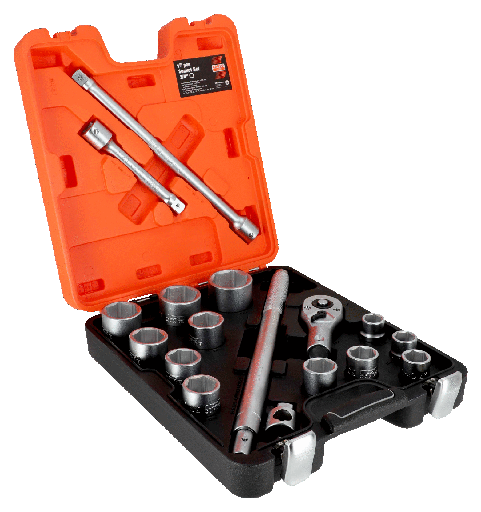 [SLX 17] Bahco 3/4'' Lokma seti , 17 parça. metrik