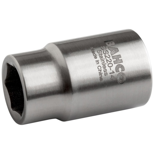 [SS210-14] Bahco Paslanmaz Çelik 1/4'' Lokma Metrik Altıgen